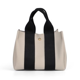 Liz Days Women's Tote Bag with Inner Bag, Tape Handle, Commute, IC Card Pocket, S, light grey/black