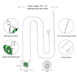 Starlit Orbit Birthstone Pendant Necklace for Her, Sterling Silver Planet Jewelry with I Love You Message, Birthday Christmas Valentine’s Day Gift for Wife Girlfriend Mom Daughter (Emerald Green)