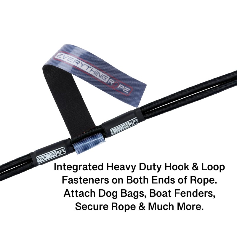Black Everything Rope 5 Ft Adjustable Bungee Cord with Hooks