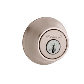 Kwikset 660 Single Cylinder Deadbolt with SmartKey Security, Satin Nickel Finish