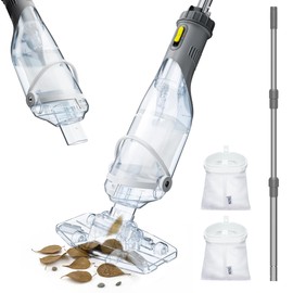 InoKraft Cordless Pool Vacuum Cleaner, Rechargeable, Handheld Pool Vacuum for Above Ground and Inground Pools, Transparent Head, 59” Extendable Pole, for Leaves, Debris, Shallow Steps, Gray