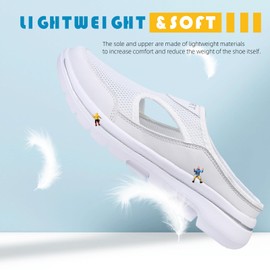 Acfoda Slip-On Slippers Women's Summer Lightweight Breathable Leisure Shoes Size 35-42, 25 white, 45 EU