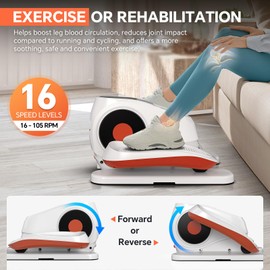 2025 New Under Desk Elliptical Machine, Electric Ellipse Leg Exerciser Pro As Seen On TV with 16 Adjustable Speed, Quiet and Fully Assembled with Remote Control & Non-Slip Foot Straps