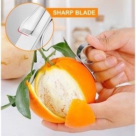 PHIEZC 2 Pack Peeler, Lemon Peeler and Orange Peeler, Stainless Steel Fruit Peeler, Citrus Peeler Tool