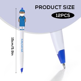 KINBOM 12 Pieces Nurse Pens, Cute Funny Pen Set for Nurses, Appreciation Gifts for Doctors, Nurses, Medical Assistants, Medical Students, Office, School Supplies