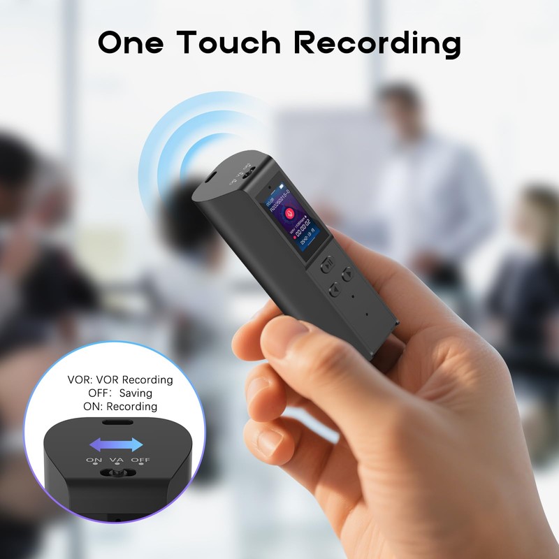 HEVAVW 128GB Voice Activated Recorder with Playback: Magnetic Audio Recorder