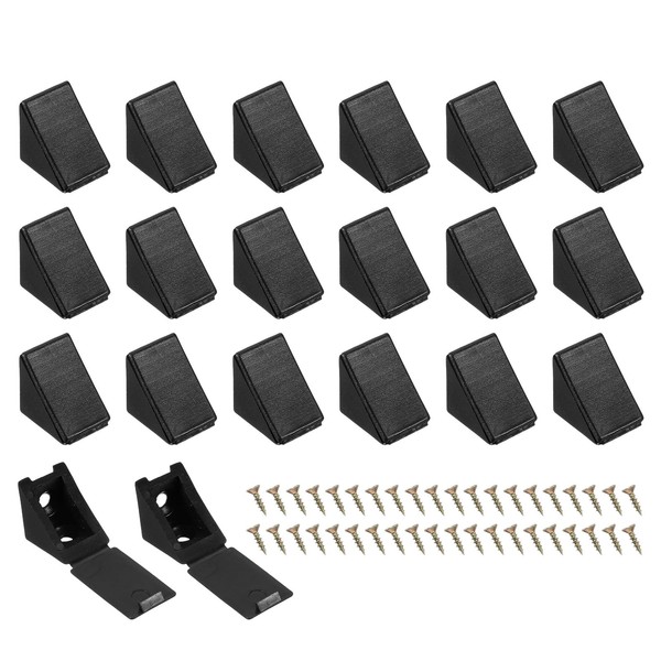 PATIKIL Plastic Corner Braces 21x21x17mm, 20 Pack L-Shape Bracket Right