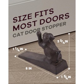 Gardmate Vintage Cast Iron Cat Door Stop – Heavy-Duty Rust-Proof Door Holder for Home & Office, Handcrafted Antique Cute Vintage Rustic Door Stop (Brown)