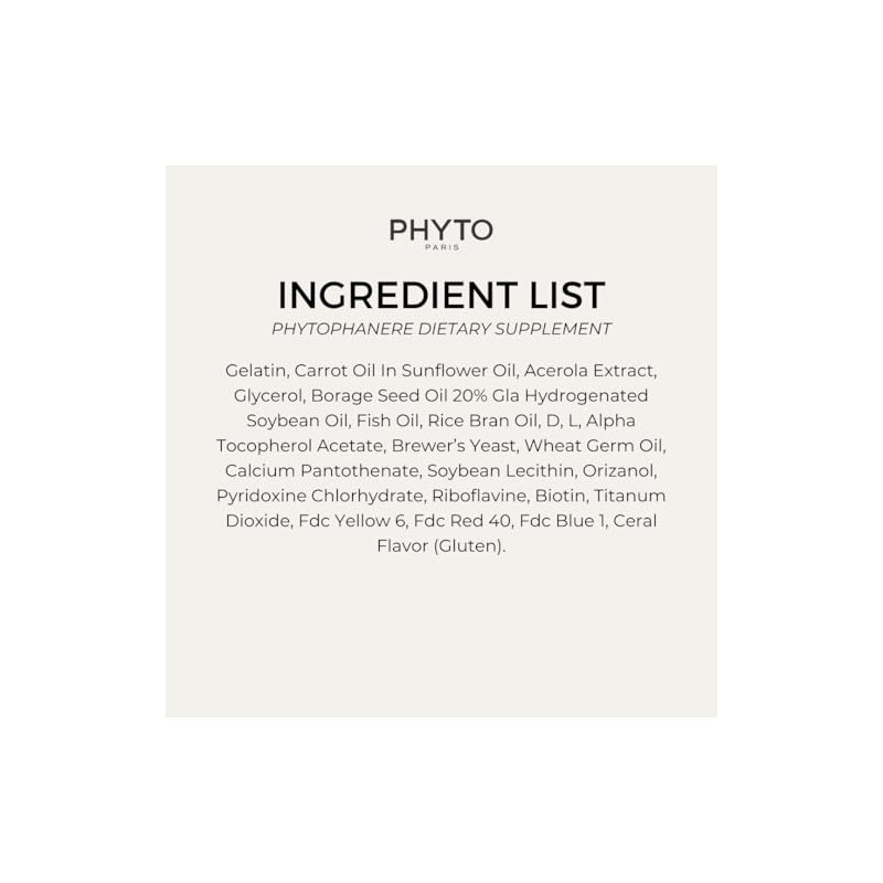 PHYTO Phytophanère 100% suplemento dietético natural para la pérdida de