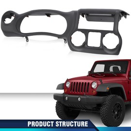 PIT66 Dash Instrument Cluster Trim Panel Bezel Compatible with 2011 2012 2013 2014 Jeep Wrangler Black PP Plastic