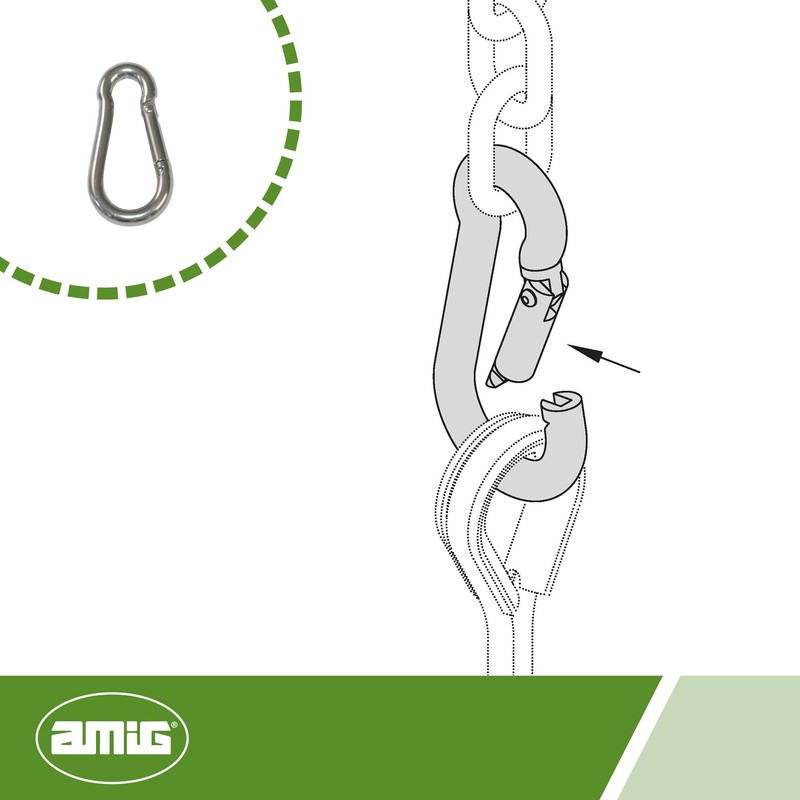 amig 30145 Mod.30145 Firefighter Carabiner, Metallic Silver