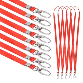 Cimeton Badge Lanyard, Lanyards Bulk, Woven Lanyards with Swivel Hook Clips for Office ID Name Badge Holder Key Chains, red