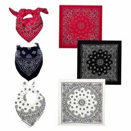 3 Pcs Paisley Bandana, Unisex Paisley Scarf, Stylish Cowboy Headband Handkerchief, Premium Cotton Stylish and Versatile Paisley Bandana, Bib Party Face Covering Headwear for Outdoor Activities
