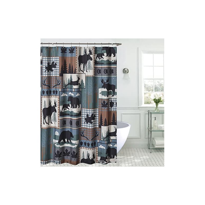 De Leon Collections Woodland Forest Patchwork Animal Moose Bear Nature