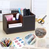 VKFOFEG Schreibtisch Organizer, PU Leder Stiftehalter Schreibtisch, Büroorganizer mit 3