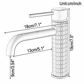 Bathroom Faucet Gold Bathroom Sink Faucet, One Hole Carved Vanity Basin Sink Faucet with Pop Up Drain and Water Supply Hoses, Brass