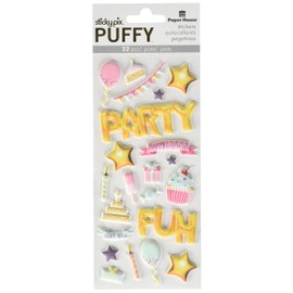 Paper House Productions Puffy Stickers, Party, 3-Pack, 3 Piece