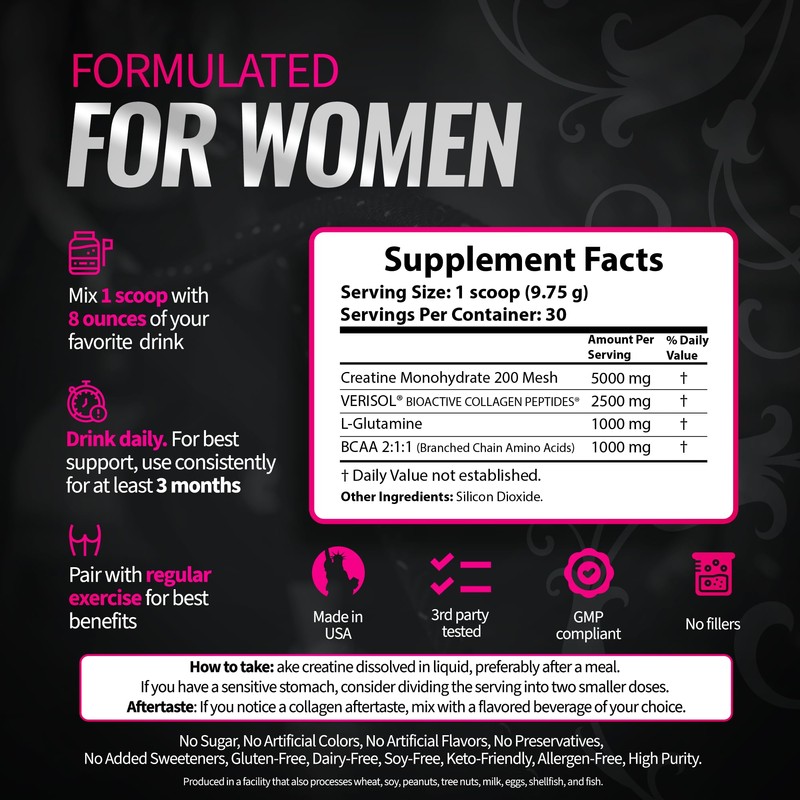 Bold Buns Creatine for Women – Booty Builder Supplement with