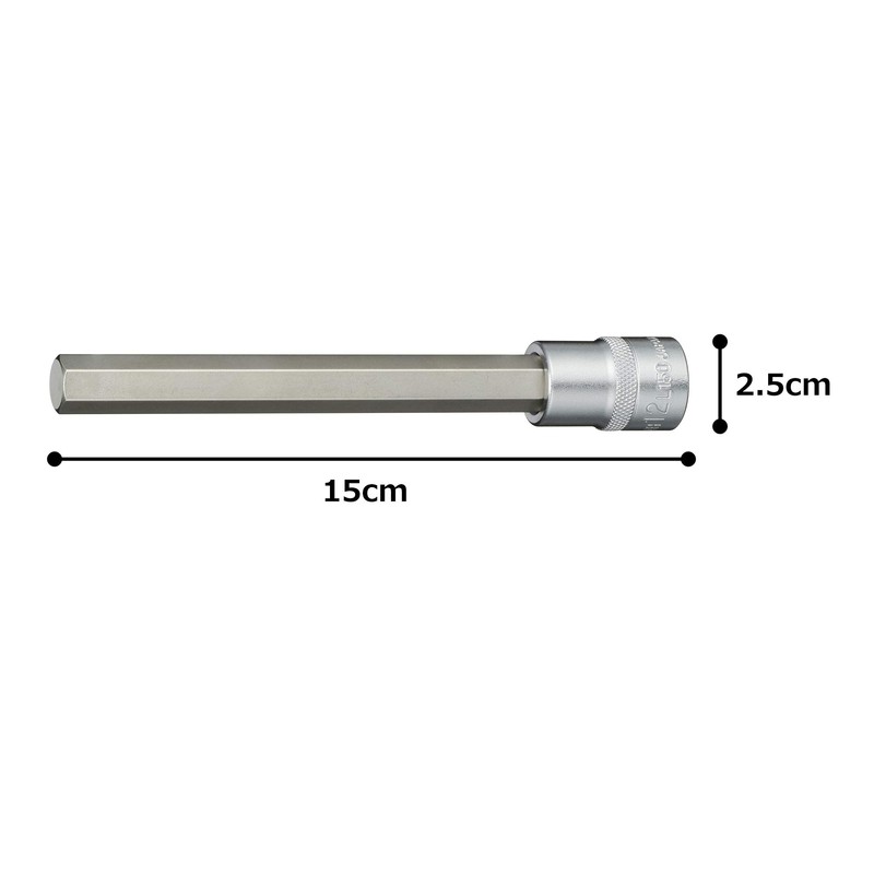 TONE Ultra Long Hexagon Socket 4H-12L150 Insertion Angle 1/2 inch