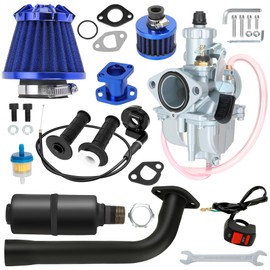 YOXUFA VM22 26mm Carburetor Stage 2 Kit Replacement for Predator 212cc 224cc 196cc Coleman CT200U BT200X Baja MB200 Mini Bike KT196 Go Kart 6.5HP GX160 Clone Engine Parts 212cc Exhaust Muffler