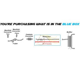 Exhaust Resonator Pipe Compatible for 2005-2008 Hyundai Tucson 2.7L | 2005-2008 Kia Sportage 2.7L | Stainless Steel | Northeastern Exhaust | Free Gaskets Included
