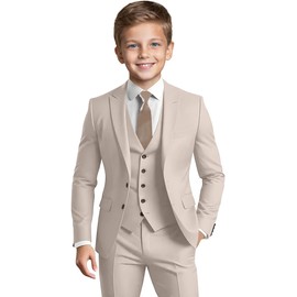Black Suit for Boys Dresswear Ring Bearer Outfit Kids Wedding Dress Clothes Boys Tuxedo Suit Champagne 5Pc Size 7