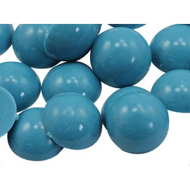 11mm Blue Tourquoise .TQ03 Flat Back Acrylic Round Cabochons Plastic Pearl Gems for Jewelry Making Costume Making Cosplay Jewels Embelishments - 50 Pieces