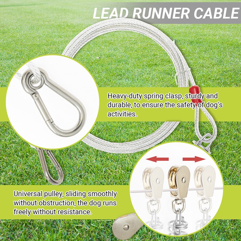 Dog Tie Out Cable - 100 ft Long Dog Cable