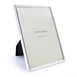 Photo Frame for Standing, Made of Metal in Silver, for 13 x 18 cm, Rounded Rectangular Picture Frame for Portrait and Landscape Format Photos – Portait Frame Removable Frame Horizontal Vertical