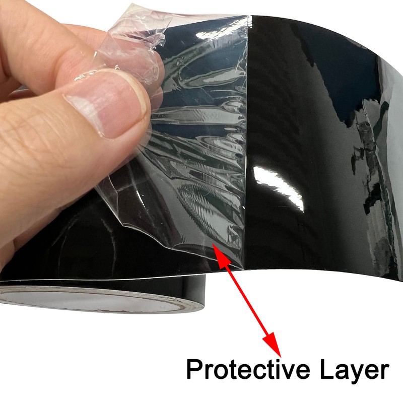 NewL BLACK HIGH GLOSS VINYL TAPE WITH AIR RELEASE MOUNTING