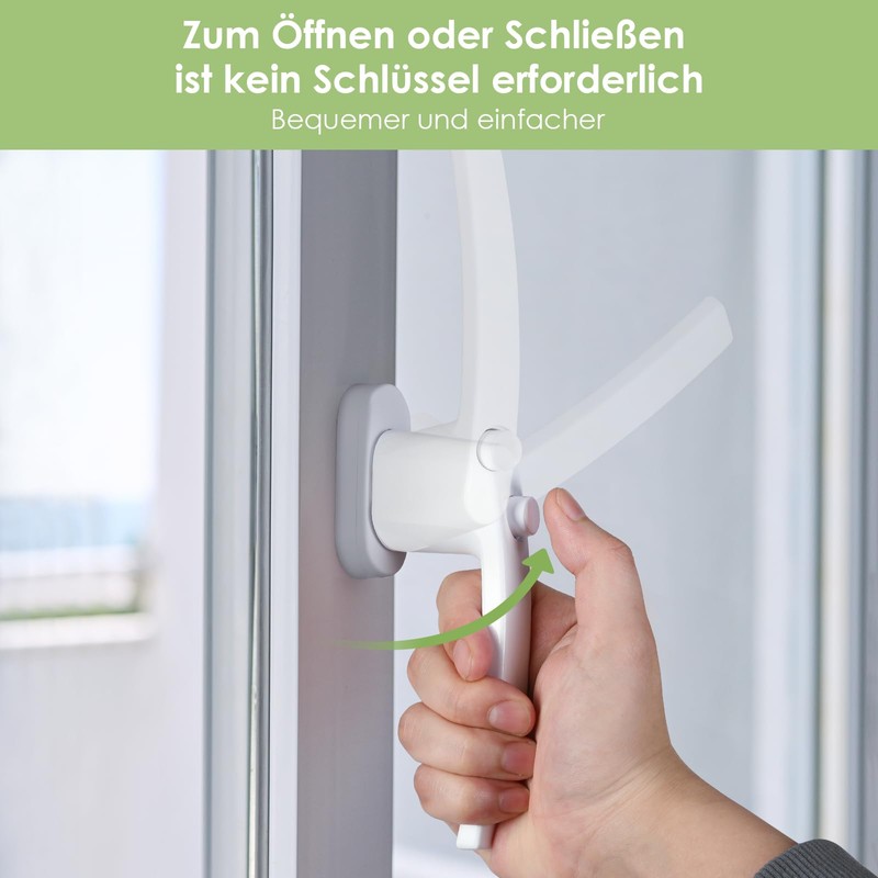 4 Window Lock with Button, Window Handles, Keyless Window Lock,