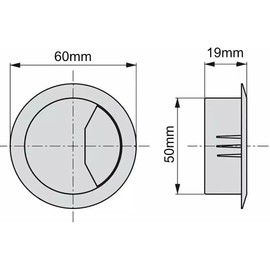 SLNXA 20 Pza Pasacables Escritorio 50 Mm, Cable de Escritorio de plástico ABS Negro Agujero de Cable Cable Ojal para la organización de Puertos de Orificios para Cables (Gris)