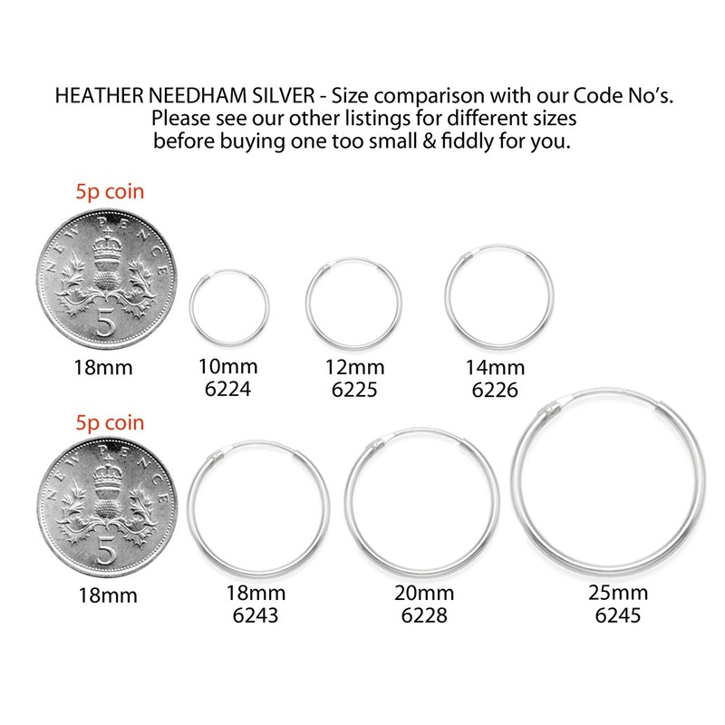 Heather Needham Silver Men's Sterling Silver SINGLE Hoop Earring 14