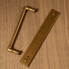 Goo-Ki Cabinet Pulls with Backplate Back Plate Antique Brass, 5" Hole Center Vintage Brass Zinc Alloy Drawer Handles Hardware for Kitchen Furniture, 2 Pack