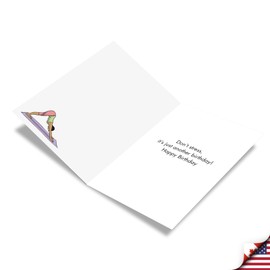 NobleWorks - 1 Funny Birthday Greeting Card with Envelope - Colorful Cartoon Art, Spouse Bday Notecard - Synchronized Stressing C9320BDG