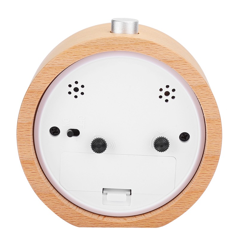 Beech Wooden Mute Silent Alarm Clock No Ticking for Home