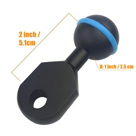 Bola de brazo de bola de ranas marinas a brazo de montaje YS, equipo de buceo esencial de 2 pulgadas, sistema de iluminación de equipo de fotografía subacuática, accesorios de equipo de buceo de aleación de aluminio, brazos ligeros AM-3