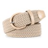 JASGOOD Women Braided Woven Elastic Stretch Belt Leather Covered Buckle