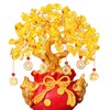 Yellow Quartz Crystal Money Tree Double Golden Toads Bonsai Style