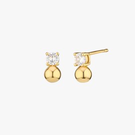 Gold&Deer 14K Goldfield Mini Cubic Ball Point Earrings Rose Gold / 골드앤디어 14K 골드필드 미니 큐빅 볼포인트 귀걸이 로즈골드