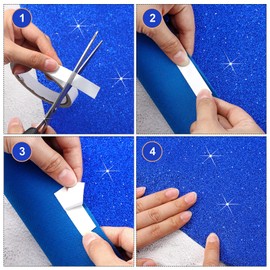 Tatuo Carpet Runner Runway Rug 55 GSM Thickness with Carpet Tape for Prom Wedding Party Outdoor Indoor Hallway Rug(2.46 x 65.6 Feet,Glitter Blue)