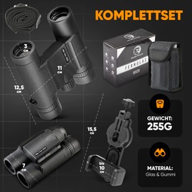 Adler Focus Binoculars 10x25 Adult Eagle Eye Technology HD Eyecup BAK4+FMC Field Picker for Glasses Wearers Travel Hiking Hunting Bird Watching (Black)