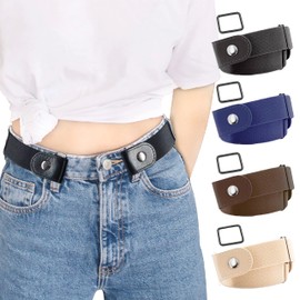 Moe Life 2-way Elastic Belt, Unisex, No Buckle Belt, Adjustable Size, One Size Fits Moe, Casual, Stylish, Black