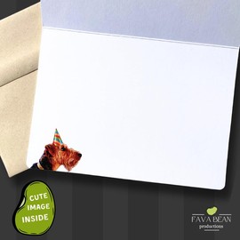 Fava Bean Productions Happy Birthday Card with Dogs, Airedale Terrier Card (1 Premium Card, 5x7 inches, Blank Inside) Dog Themed Birthday Card, Happy Birthday from Dog, Cute Birthday Card - 333