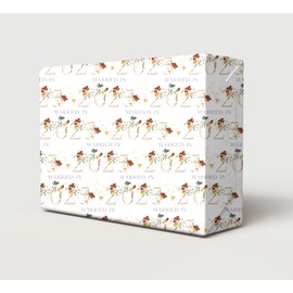 4 Sheets 4 Tags Married In 2025 Floral Numbers Wrapping Paper Classy And Beautiful Just Married Bride Groom Mr & Mrs Giftwrap