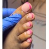 Aegenacess Toe Press on Nails Short Hot Pink French Tip