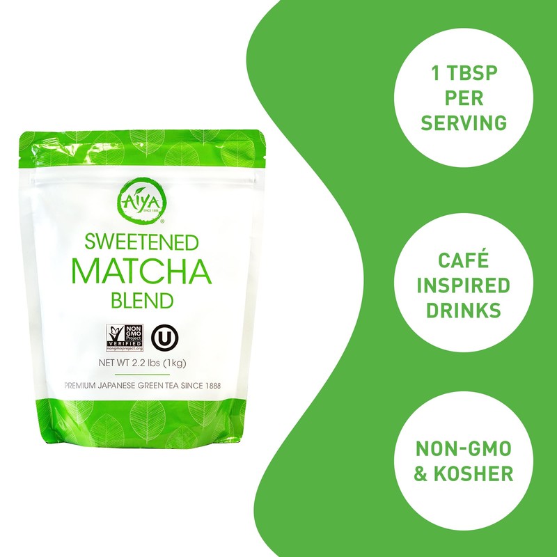 Aiya Sweetened Matcha Blend Powder - Matcha Latte Powder With