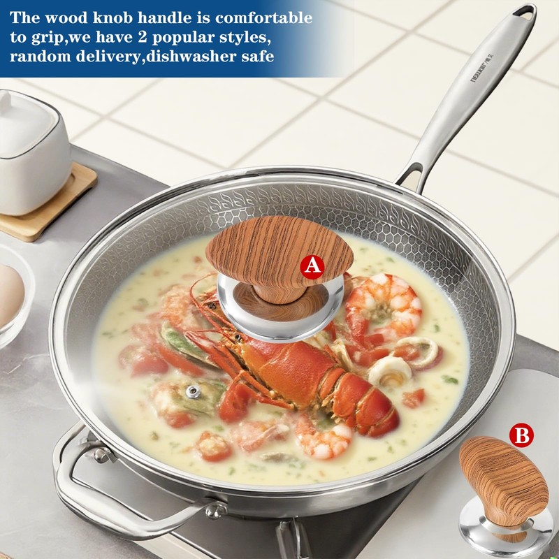 10 Inch Pan Lid, Tempered Replacement Pan Cover, 6,8,9.5,10.5,11,12,12.5 Inch