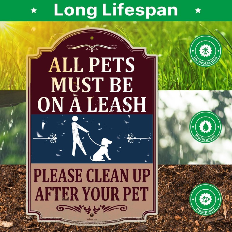 All Pets Must Be On A Leash Please Clean Up
