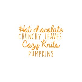 Aurabeam Vinyl Wall Art Decal - Hot Chocolate Crunchy Leaves Cozy Knits Pumpkins - 17" x 23.5" - Autumn Harvest Fall Seasonal Quote for Home Bedroom Kitchen Dining Room Office Decoration Sticker
